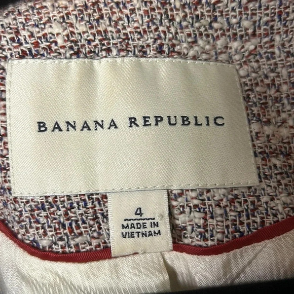 BR linen cotton blend blazer,fray,tweed,scoop,zip,preppy clueless,academia,EC - Picture 9 of 14